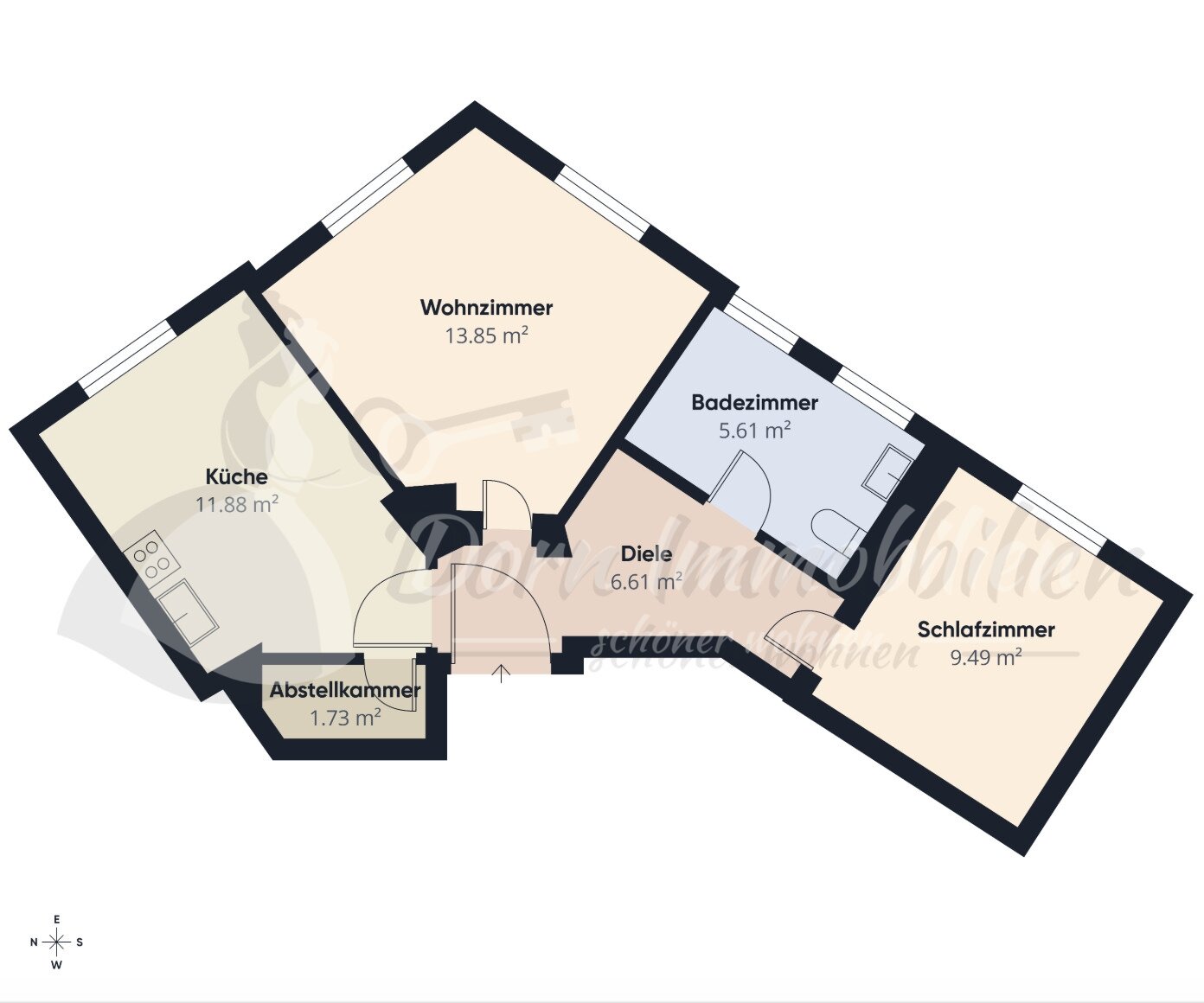 Charmante 2-Raumwohnung mit schönem Schnitt und Wohlfühlcharakter
